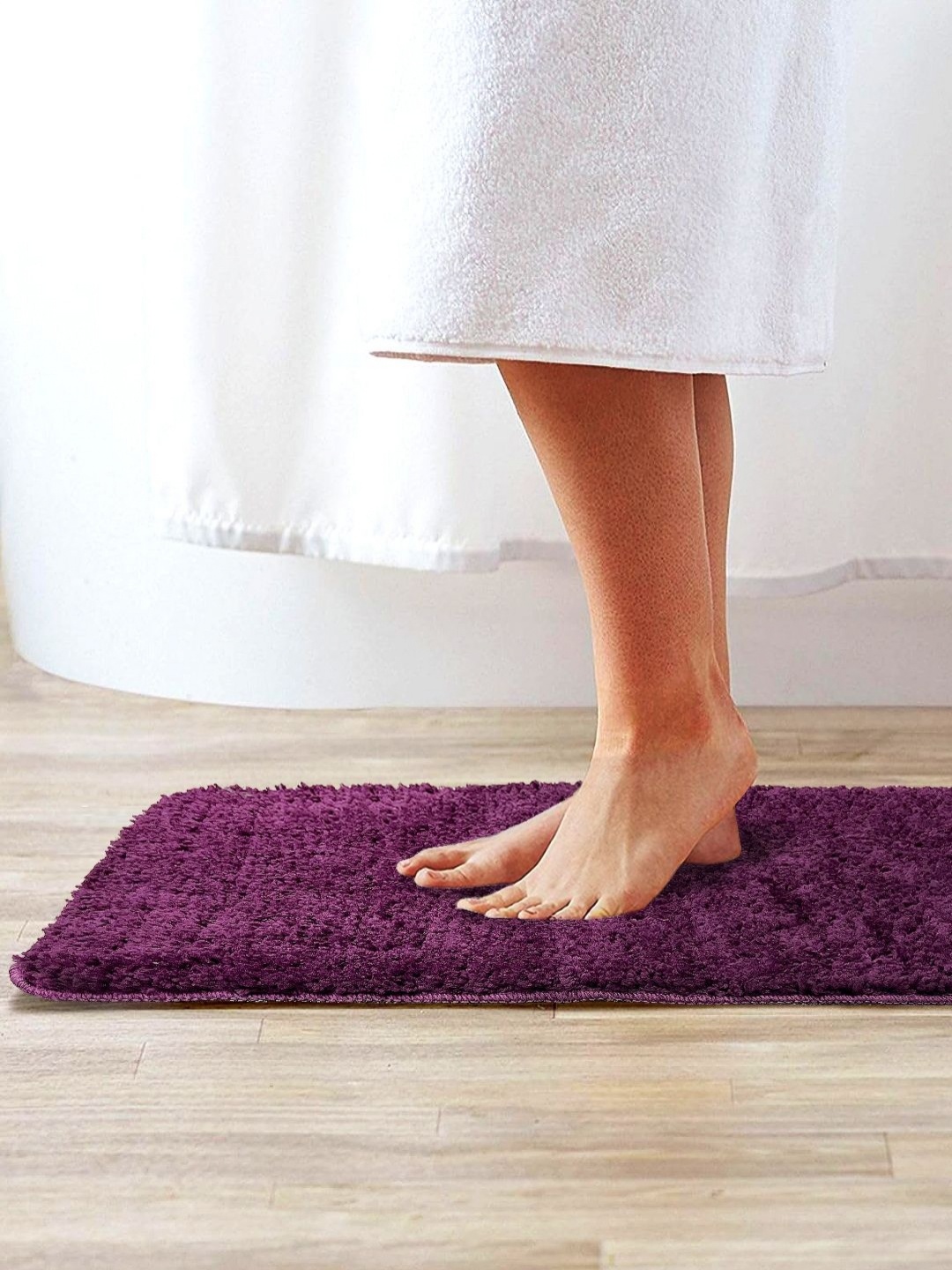 

KOPA Purple Textured 1000 GSM Cotton Anti Skid Bath Mat