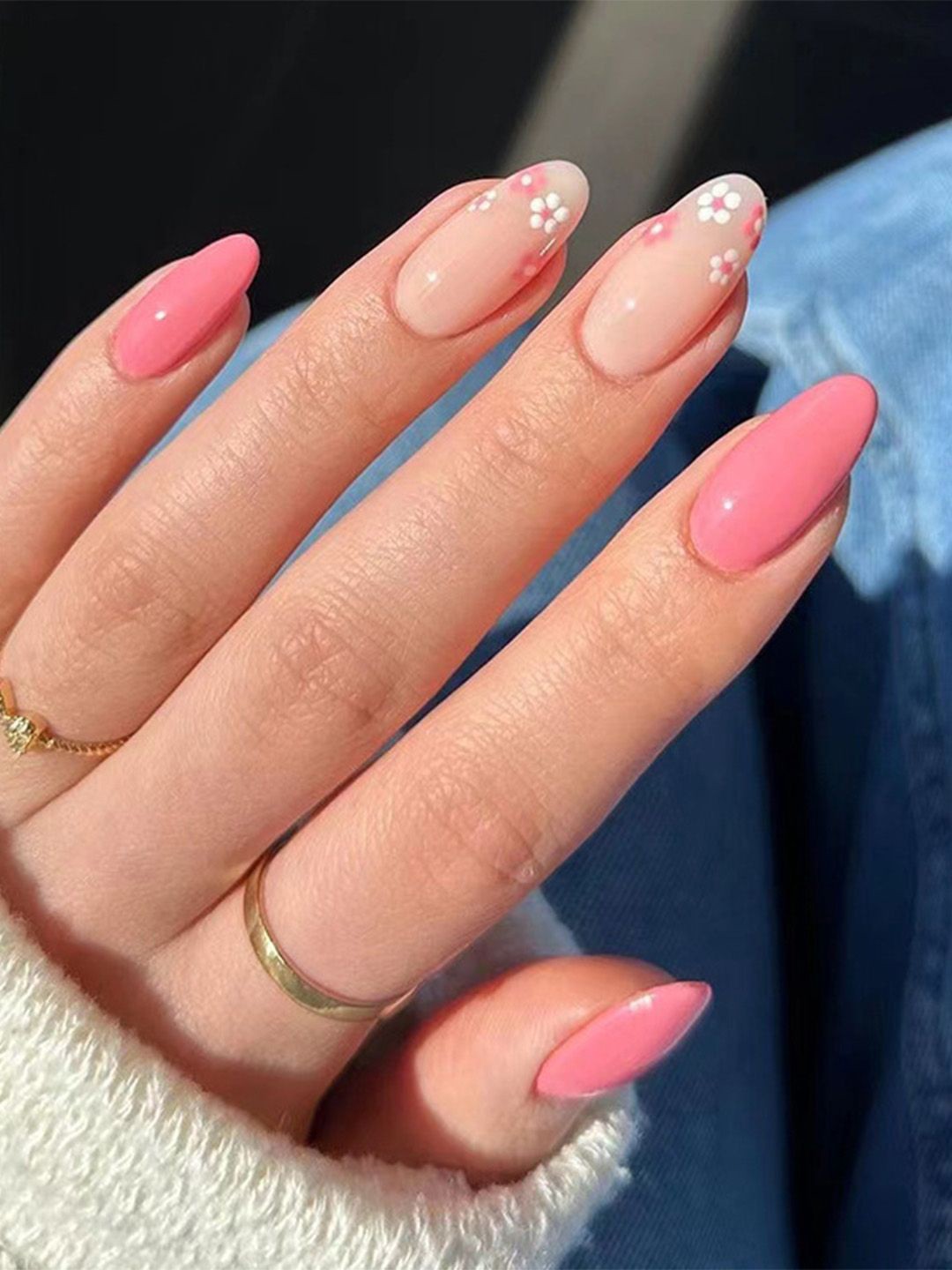 

Gush Beauty Nailed It 24Pcs Medium Round Press On Nails - Blooming Dahlia, Pink
