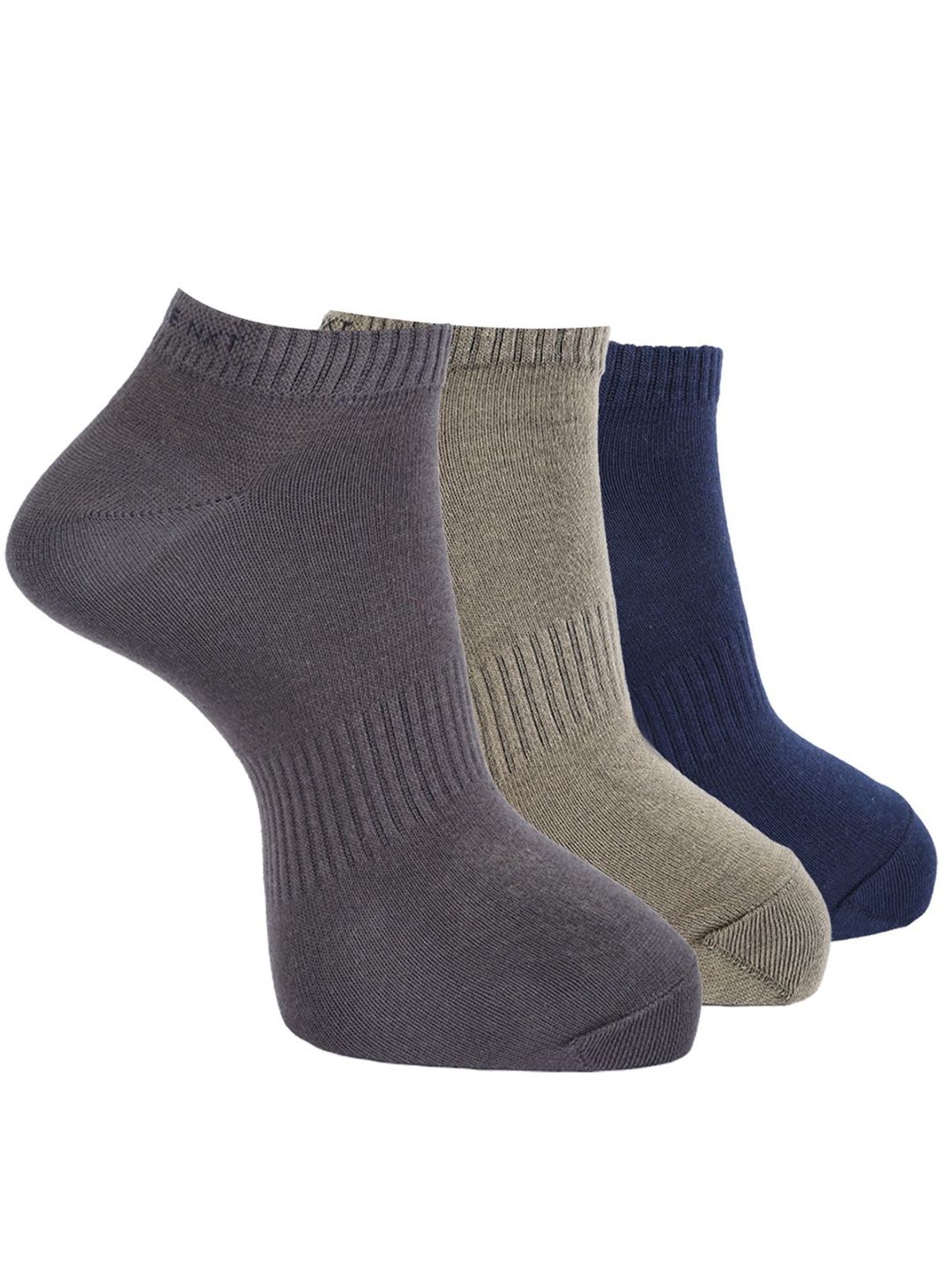

Force NXT Men Pack Of 3 Cotton Ankle-Length Socks, Blue