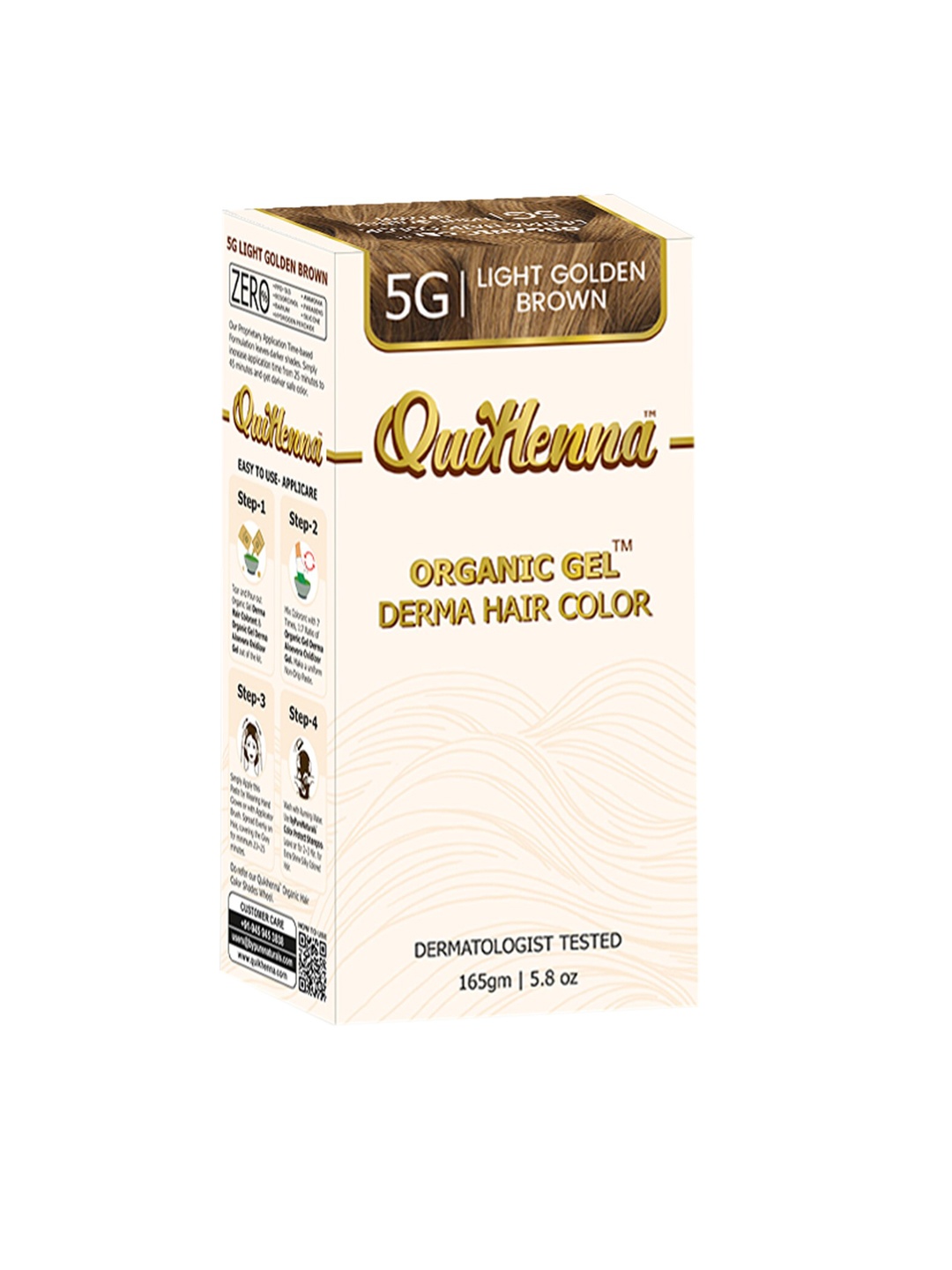 

QUIKHENNA Organic Gel Derma Hair Colour 165 g - Light Golden, Brown