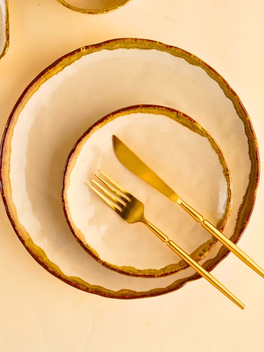 

WEAVING HOMES White 2 Pieces Dinner & Snack Dessert Plates
