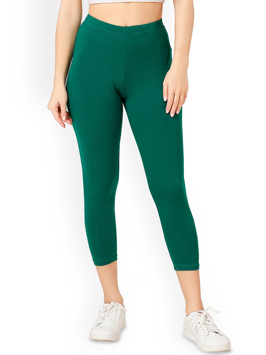 

TRASA Skinny Fit Bio Wash Cropped Length Leggings, Green