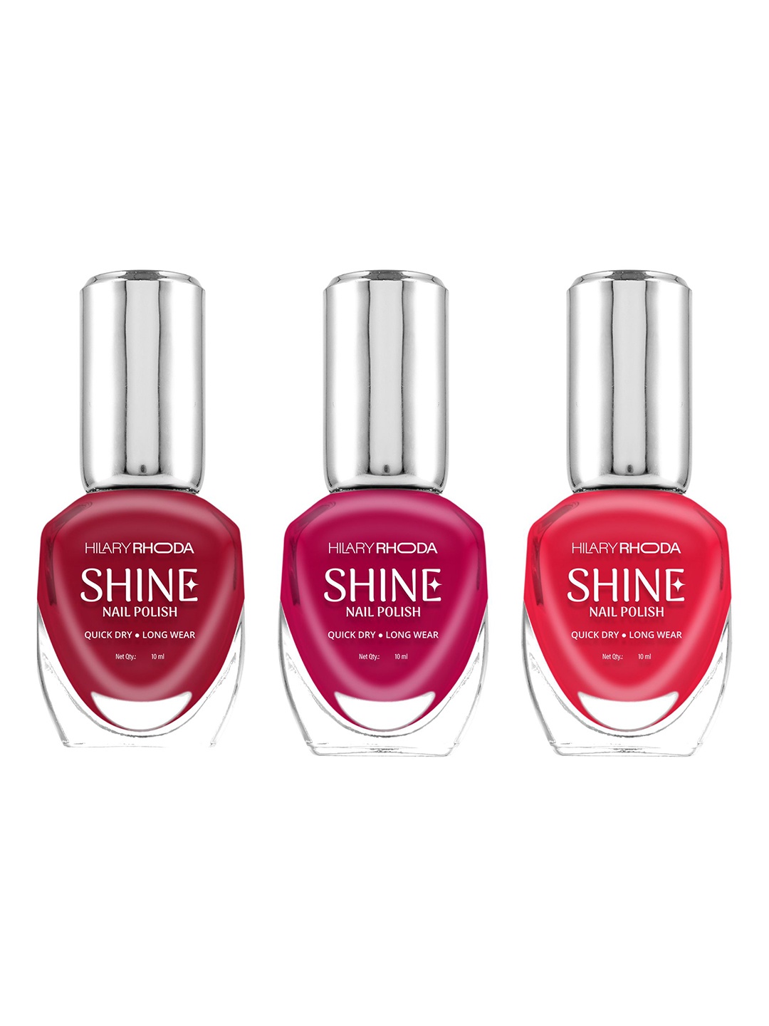 

Hilary Rhoda Mirror Shine Set Of 3 Long Wear Nail Polish - 10ml Each -Royal Rouge Set CO11, Multi