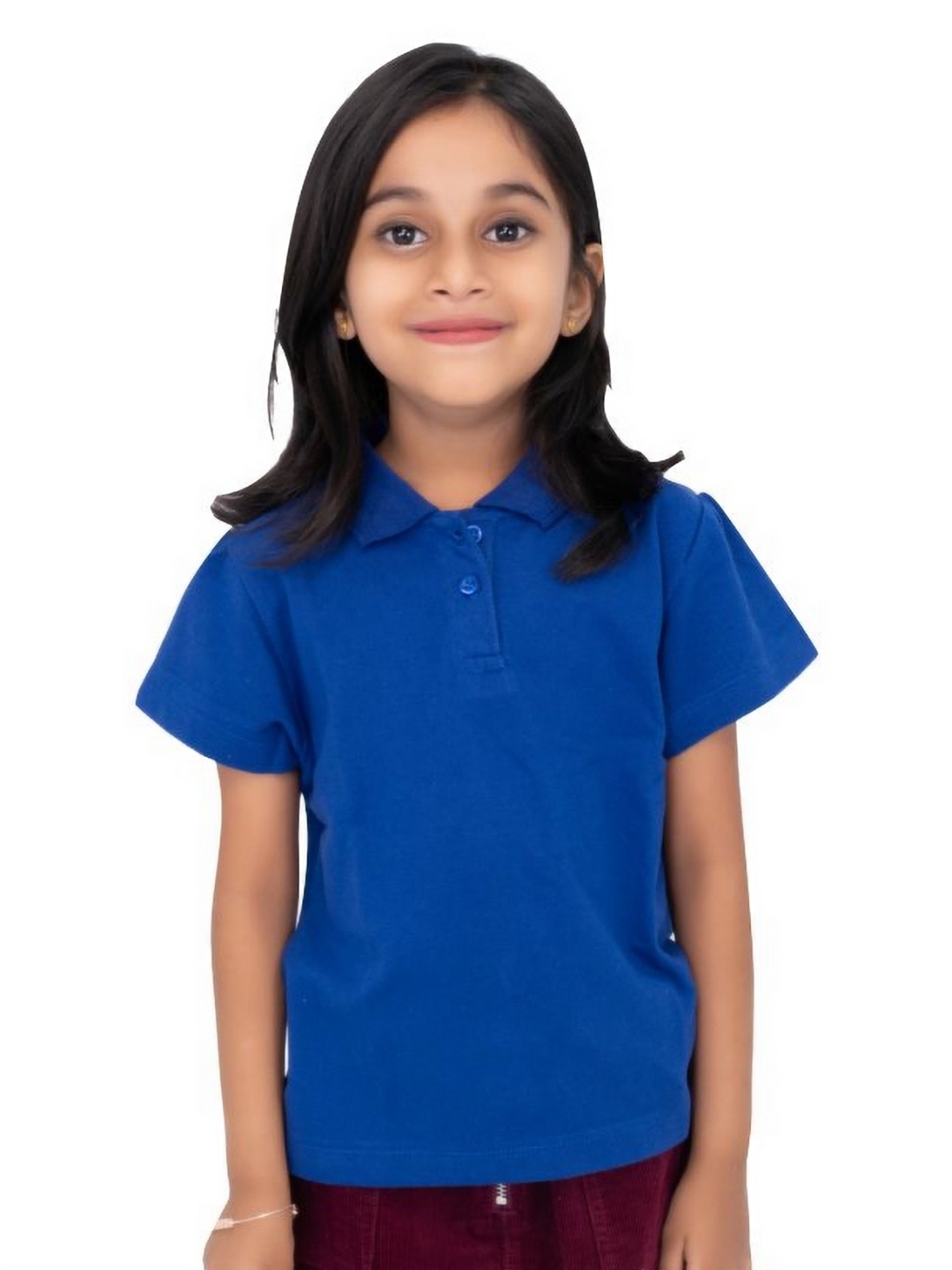 

BAESD Girls Solid Polo Collar Cotton T-shirt, Blue