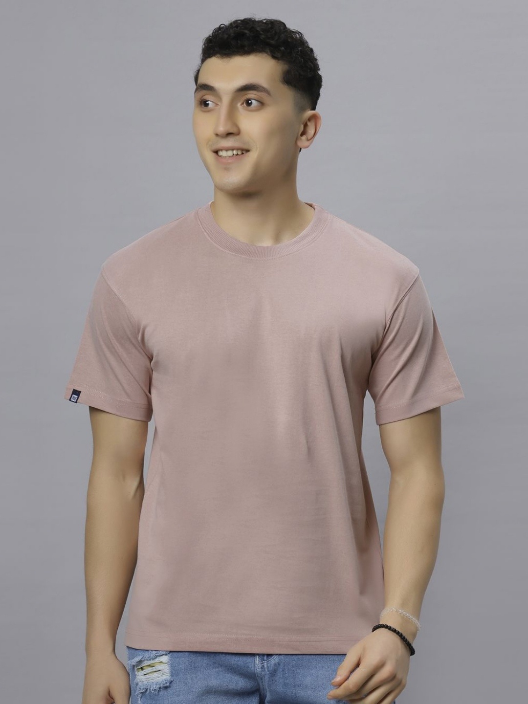 

Hence Men Raw Edge T-shirt, Pink