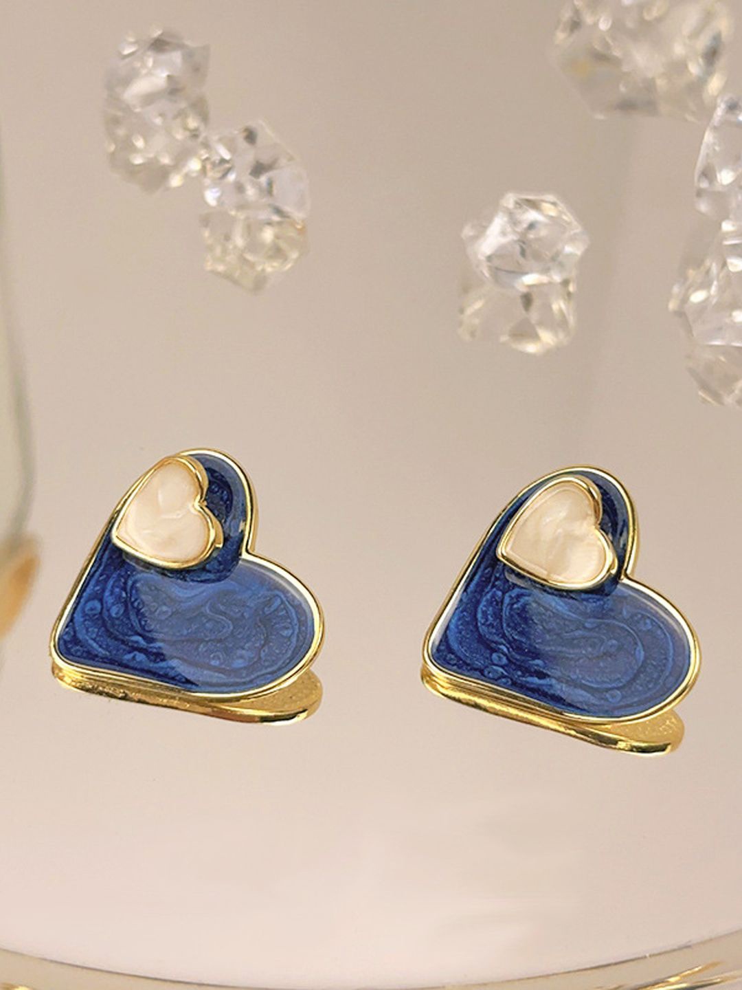 

Krelin Stainless Steel Heart Shaped Studs, Gold