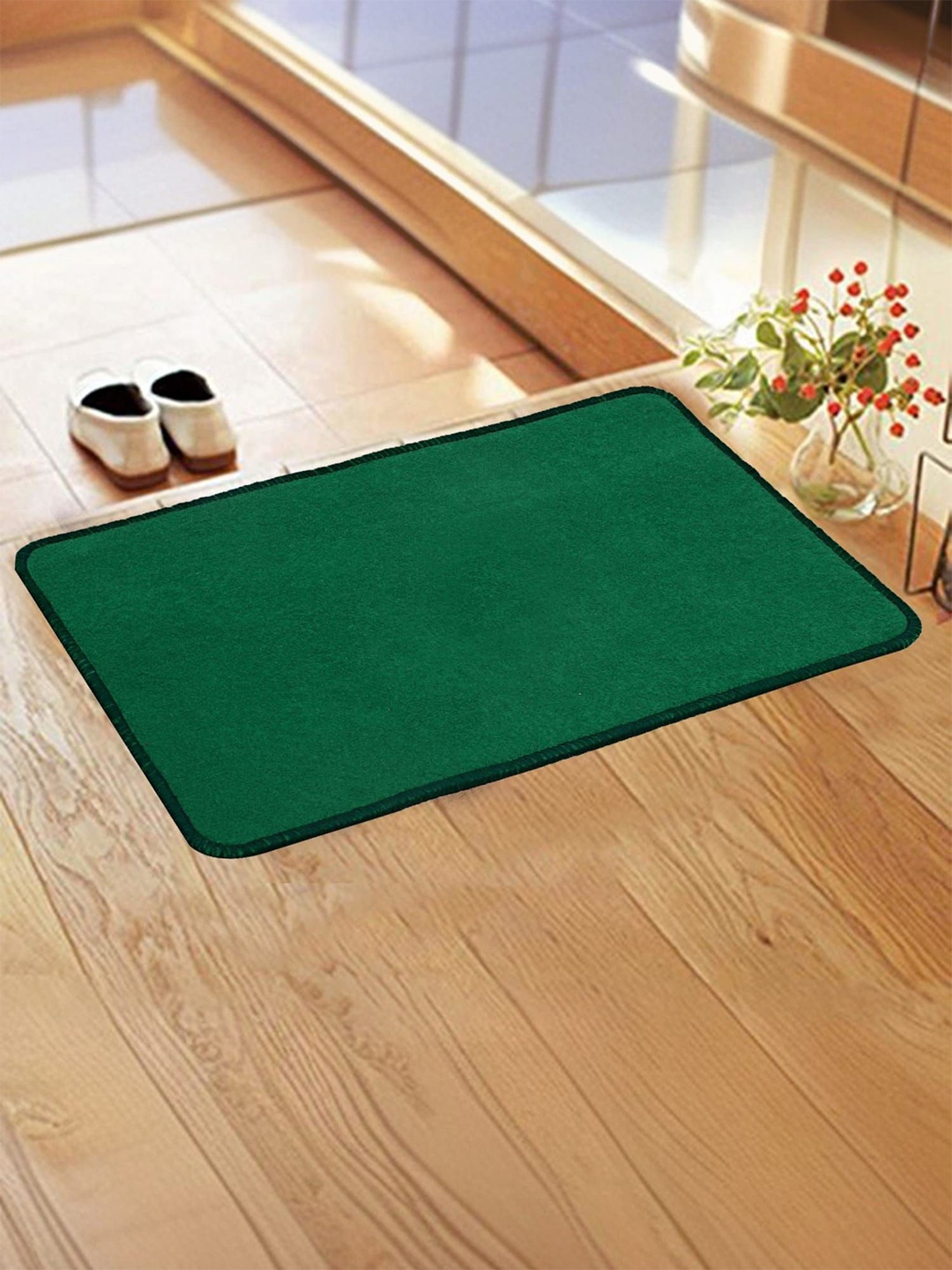 

Kuber Industries Green Microfiber Anti Slip Doormat