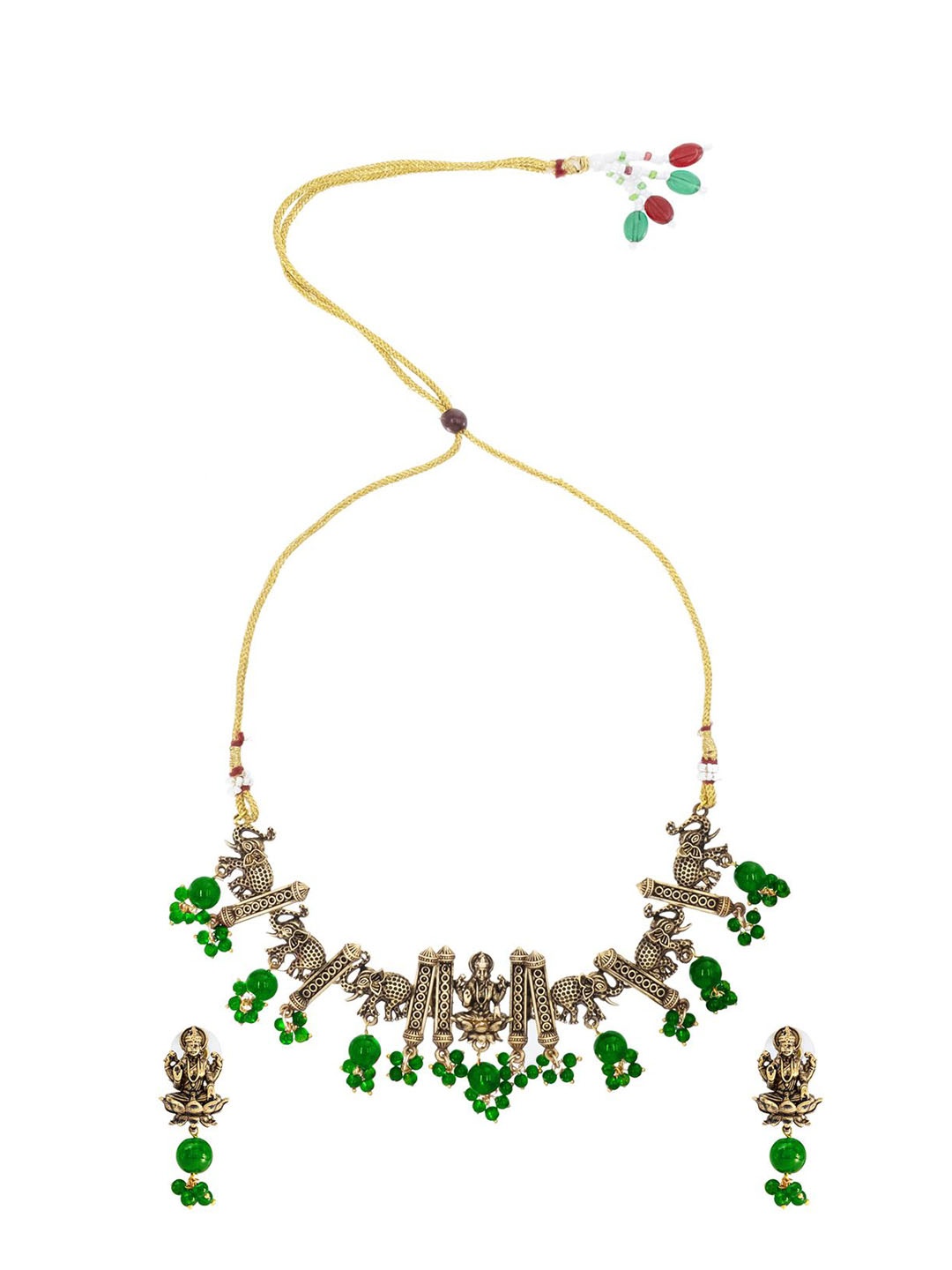 

Shining Jewel - By Shivansh Gold-Plated Beaded Temple Jewellery Set