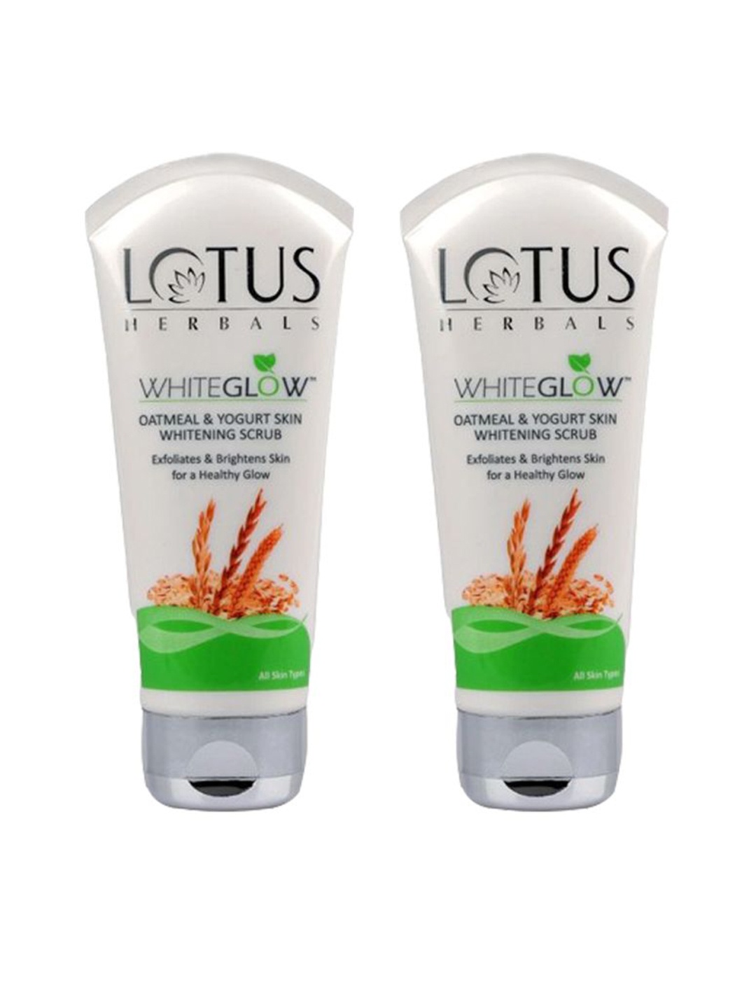 

Lotus Herbals Set Of 2 Whiteglow Oatmeal & Yogurt Scrub - 100g Each, White