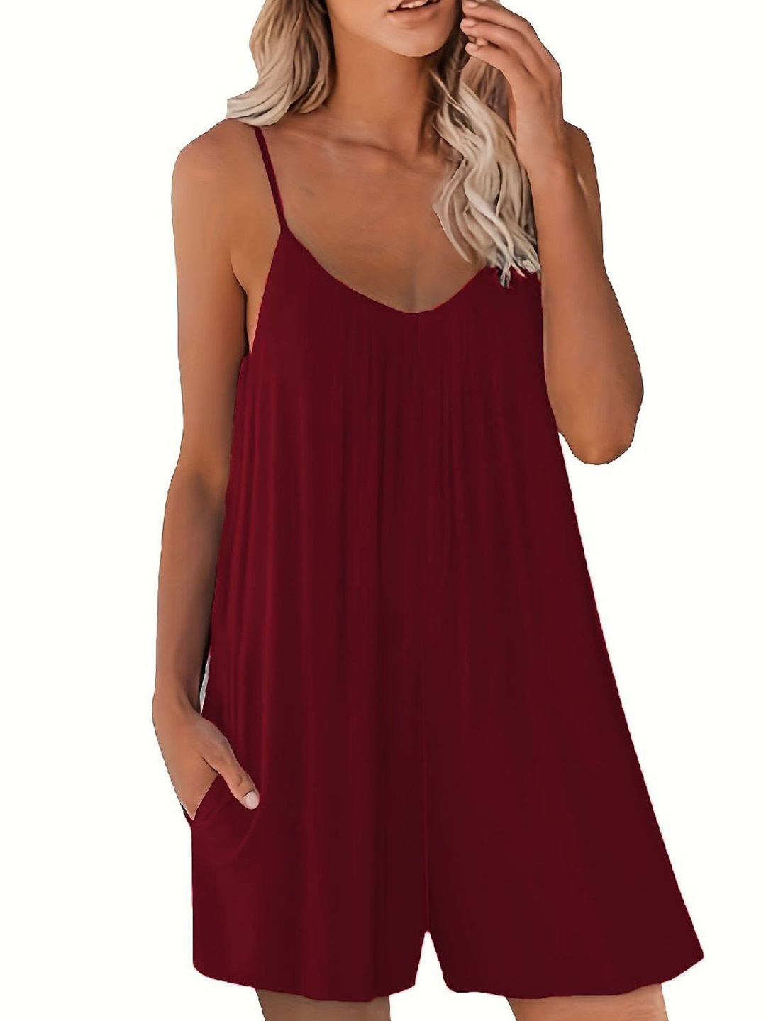 

StyleCast Shoulder Straps A-Line Dress, Maroon