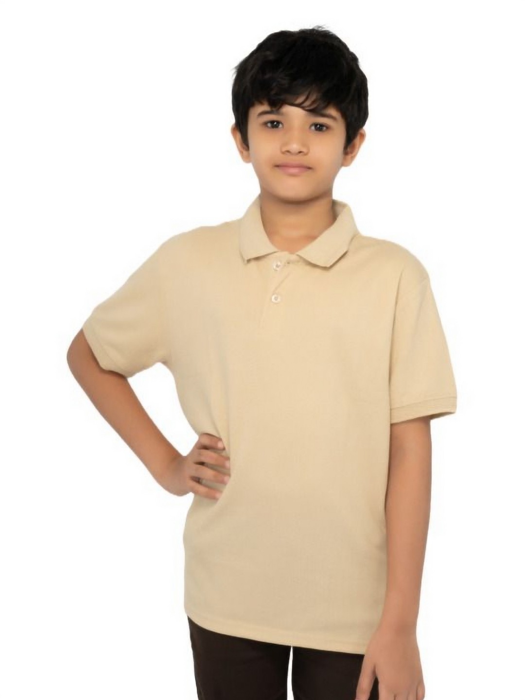 

BAESD Boys Solid Polo Collar Cotton T-shirt, Grey