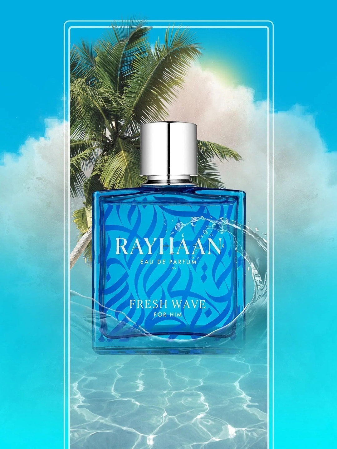 

RAYHAAN Men Fresh Wave Long Lasting Eau De Parfum Spray - 100 ml, Blue