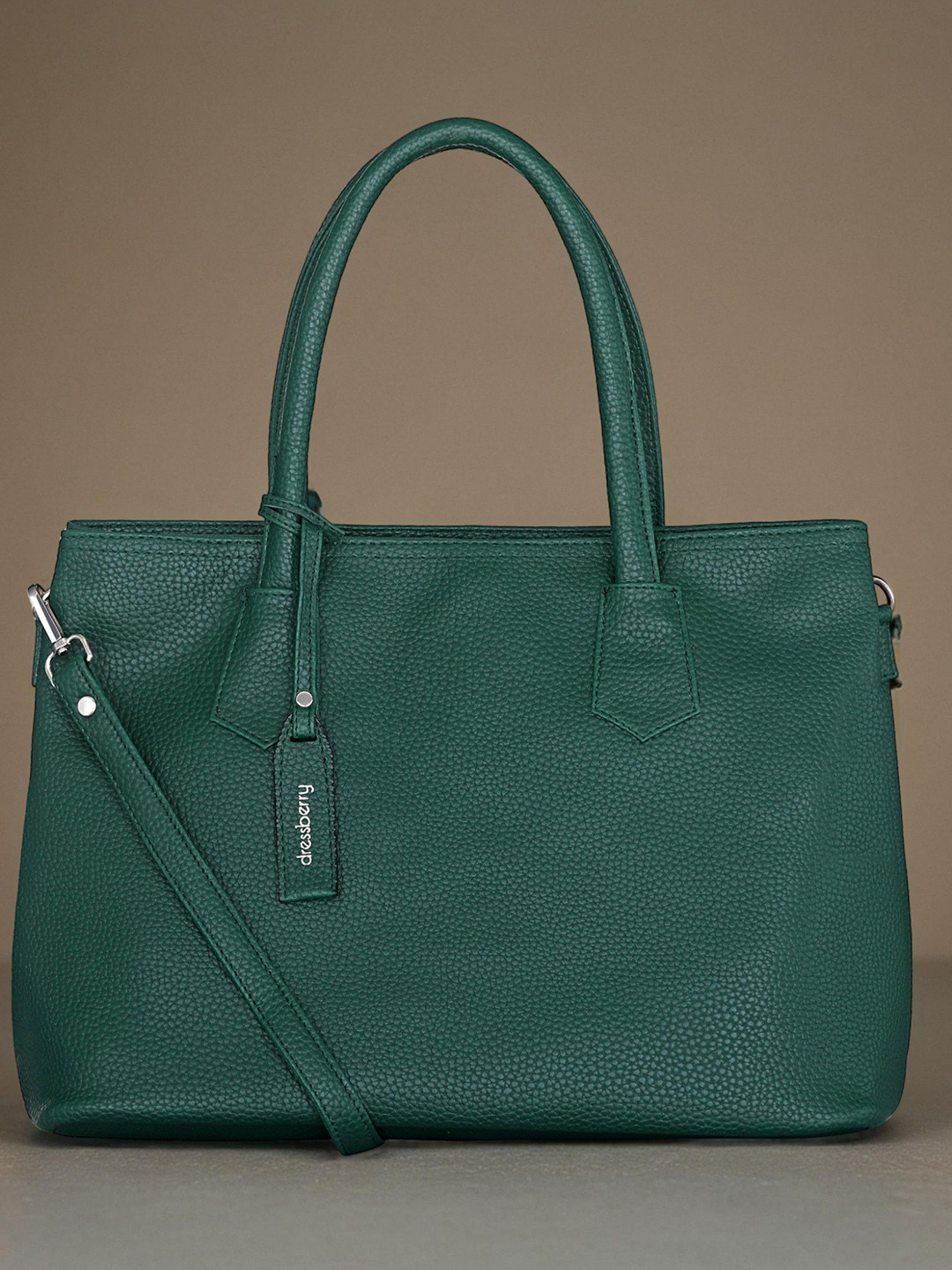 

DressBerry Textured Structured Shoulder Bag, Green