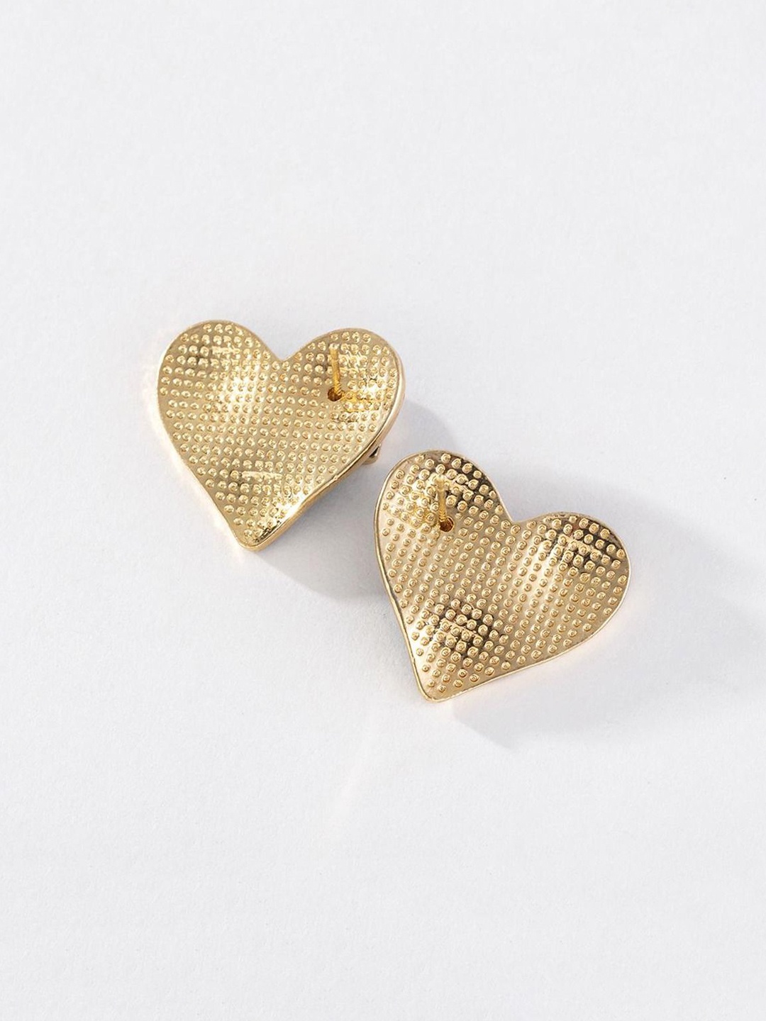 

FIMBUL Stainless Steel Heart Shaped Studs, Gold