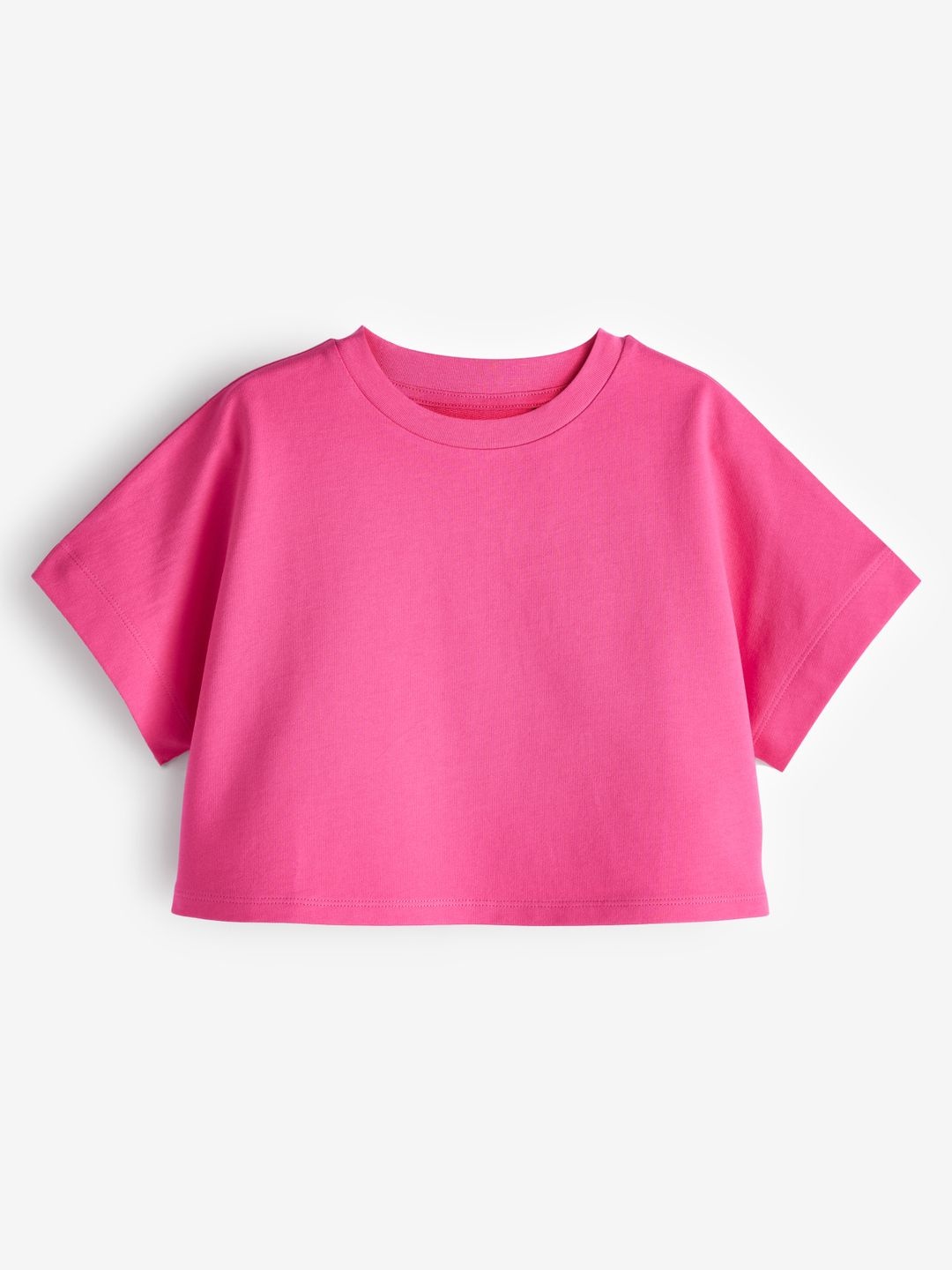 

NEXT Girls Extended Sleeves Pure Cotton Boxy Fit T-shirt, Fuchsia