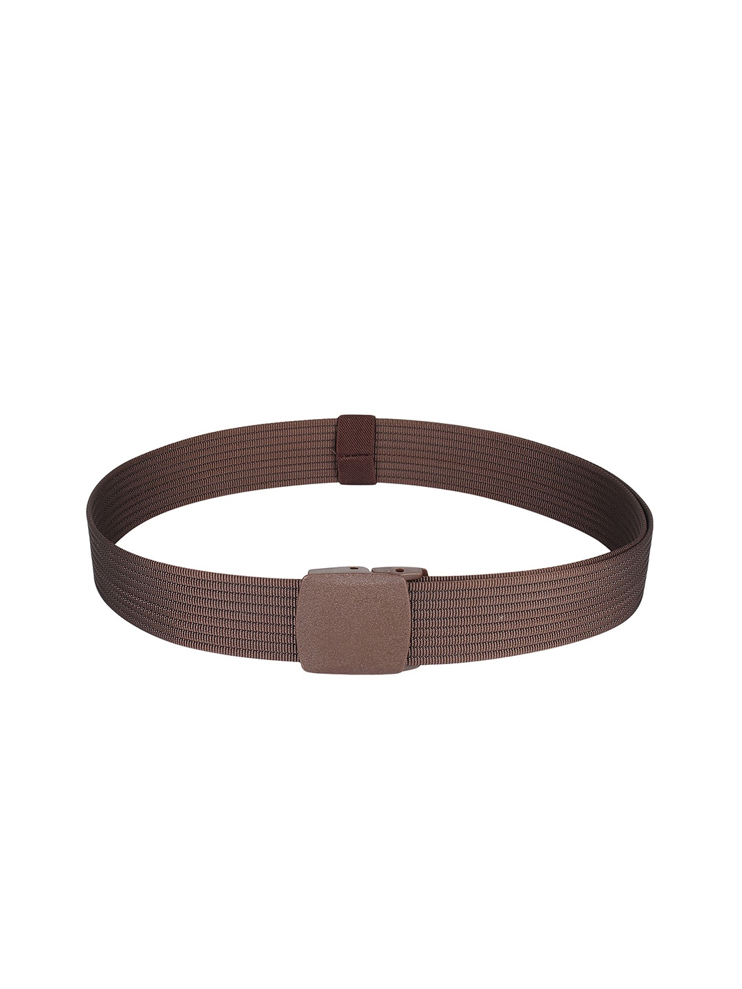 

WINSOME DEAL Women Slider Buckle Closure Textured Casual Belt, Brown