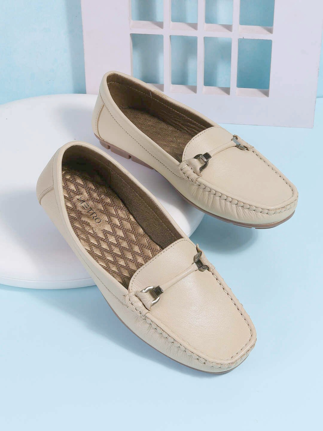 

Metro Women Casual Horsebit Loafers, Beige