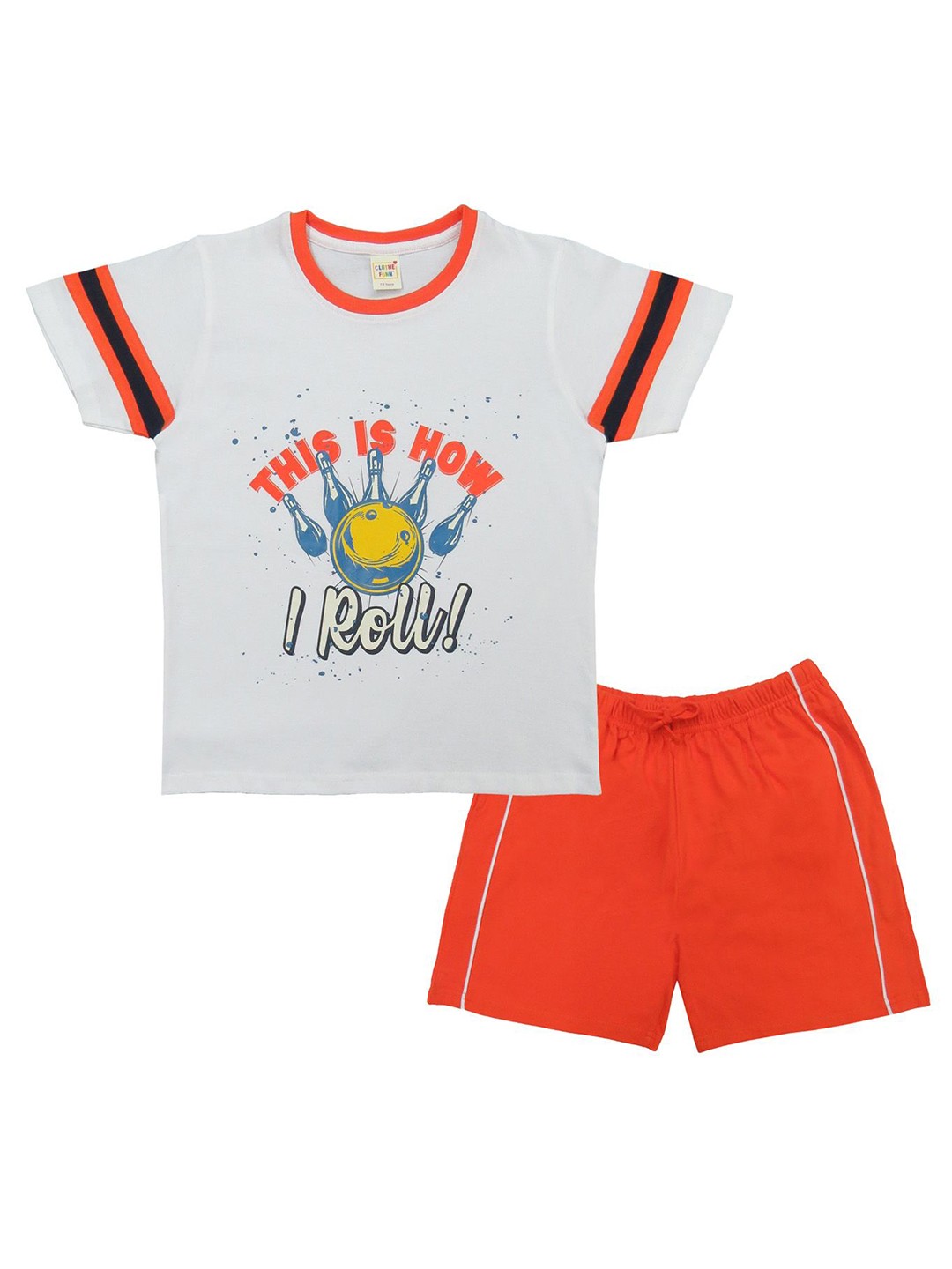 

Clothe Funn Boys Printed T-shirt with Shorts, Grey