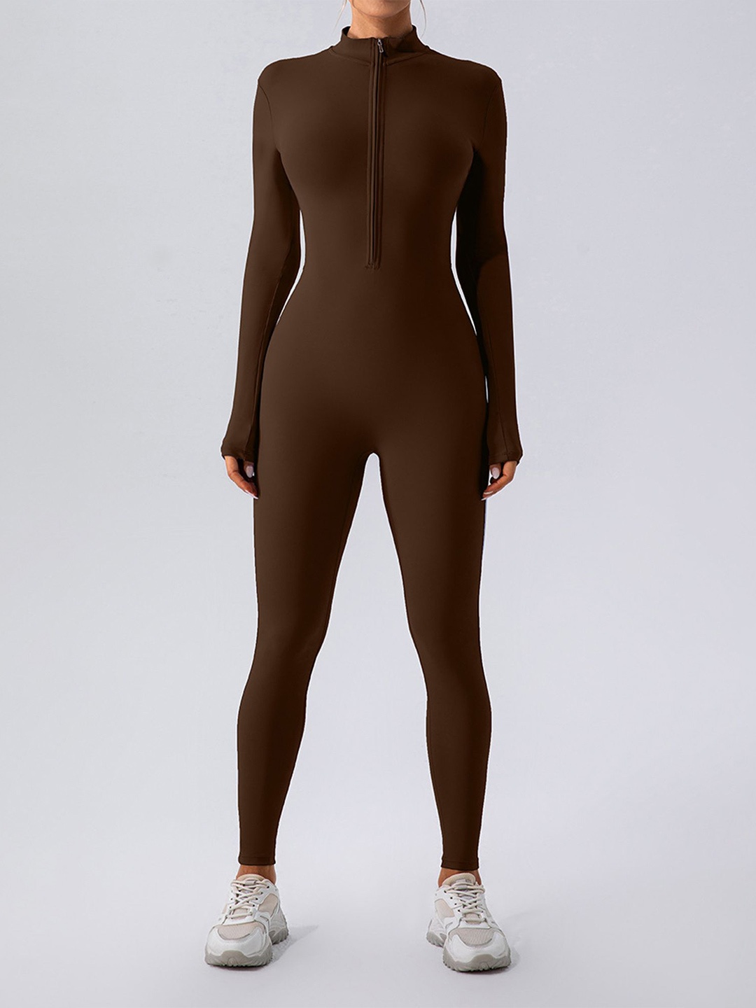 

LULU & SKY Basic Jumpsuit, Coffee brown