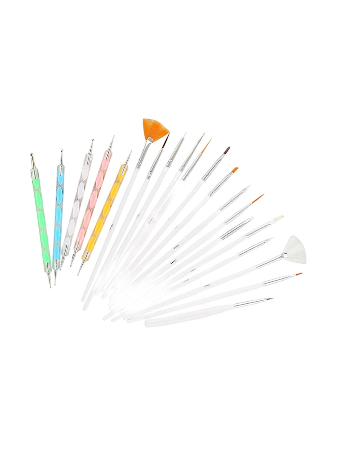 

zemglam Set Of 20 Nail Art Design Dotting Painting Drawing UV Polish Brush Pen Tools Kits, Multi