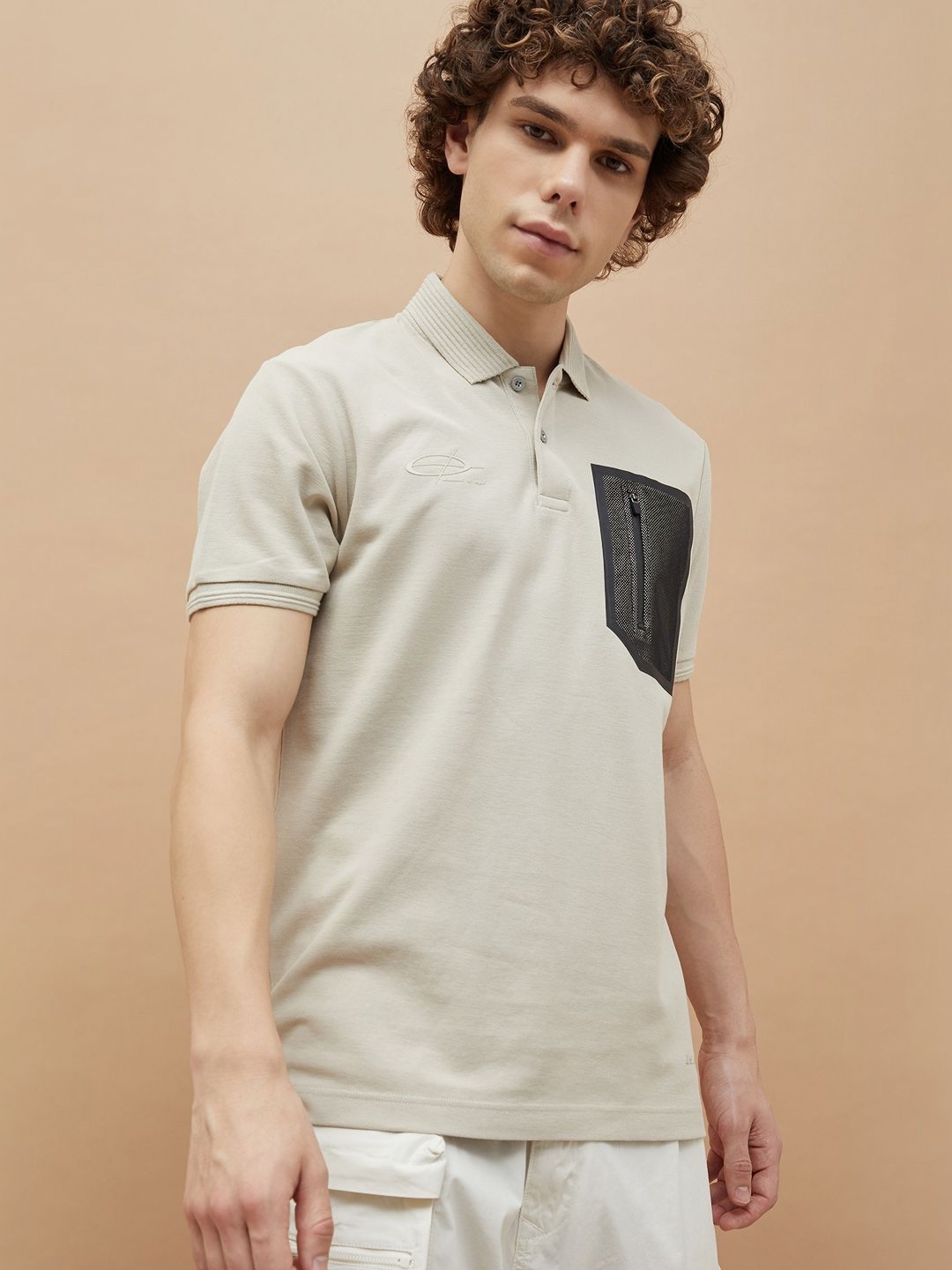 

Bossini Men Polo Collar T-shirt, Beige