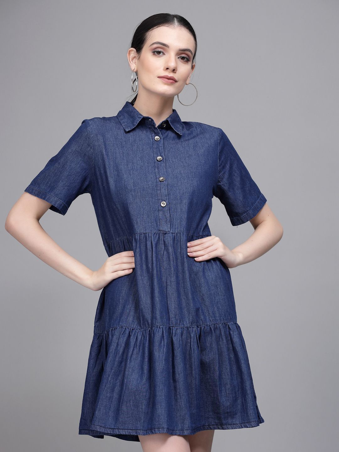 

Global Republic Shirt Dress, Blue