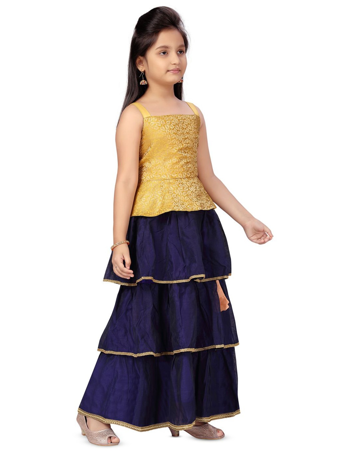 

BAESD Girls Ready to Wear Lehenga &, Navy blue