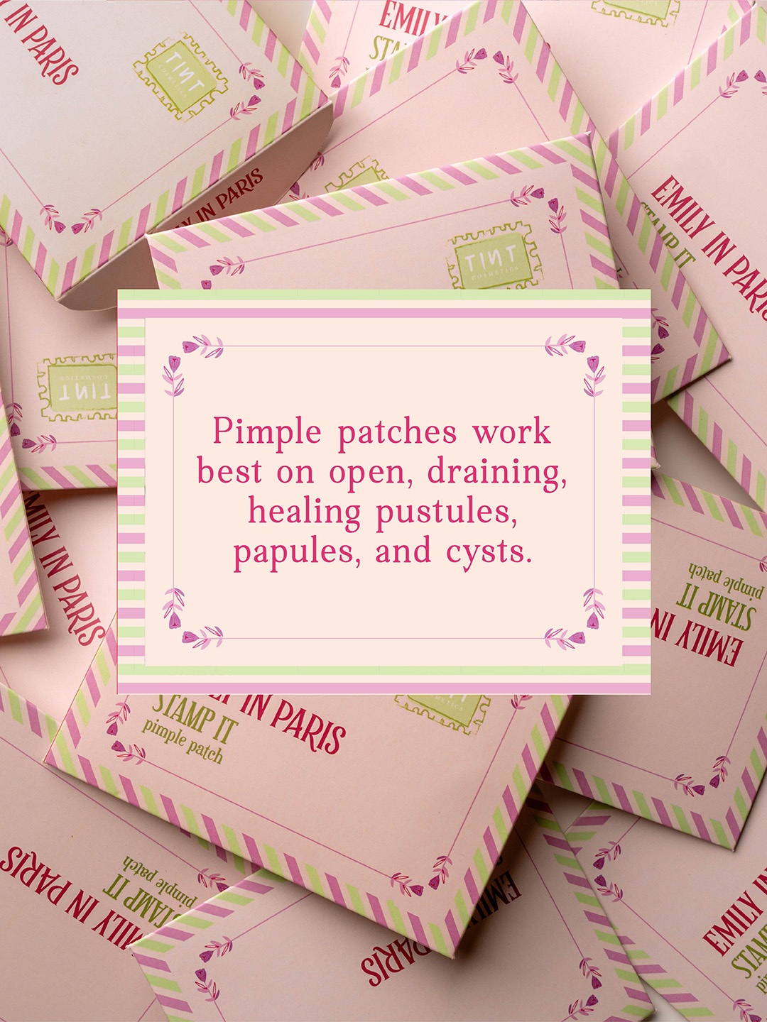 

Tint Cosmetics Pack of 2 Emily In Paris Stamp It Pimple Patches, Cream