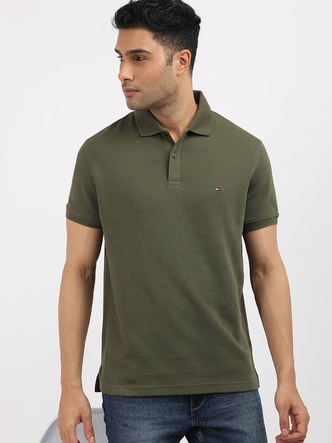 

Tommy Hilfiger Men Polo Collar Pockets T-shirt, Green