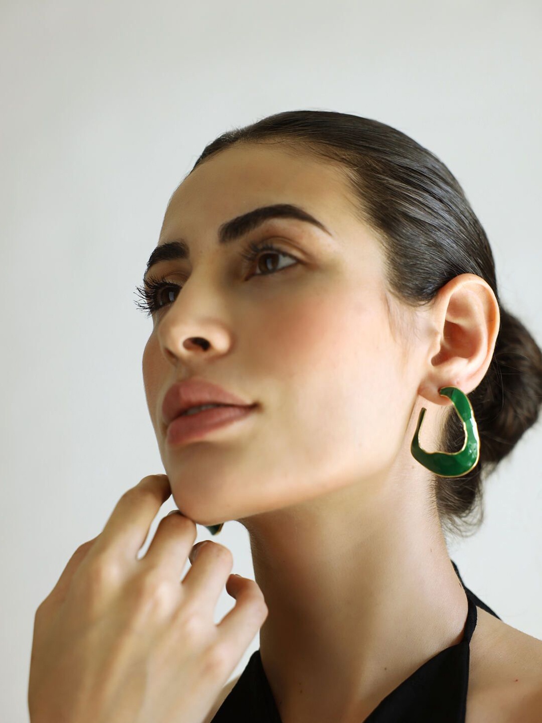

Varnika Arora Geometric Half Hoop Earrings, Black