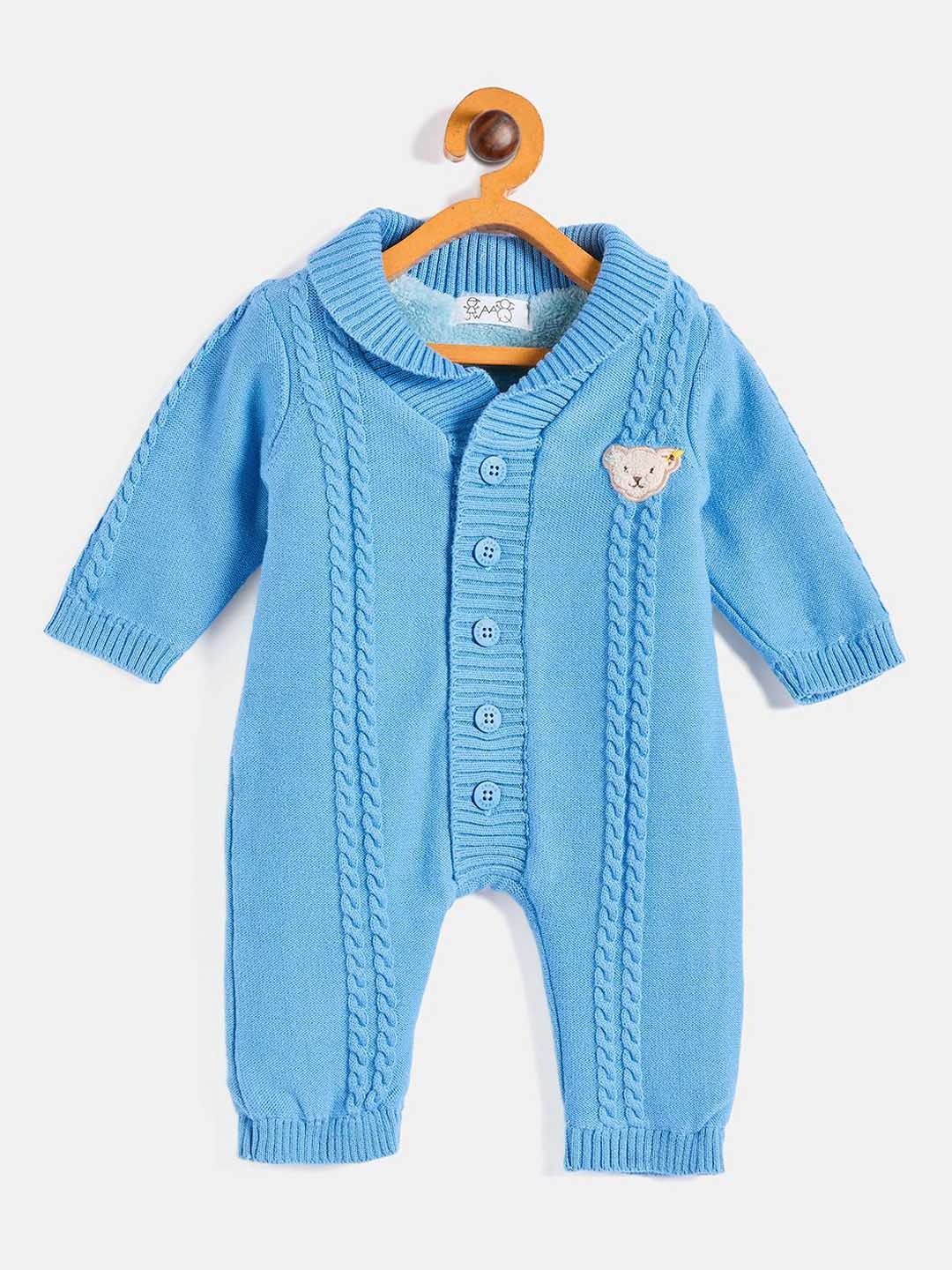 

JWAAQ Infants Winter Romper With Fur Lined, Blue