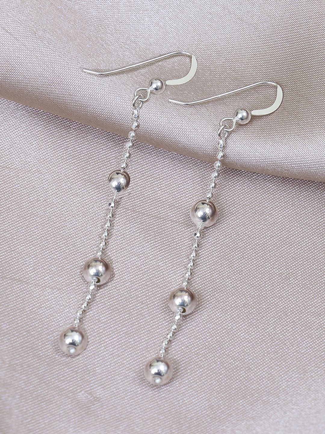 

House of Pataudi 925 Sterling Silver Plated Drop Earrings