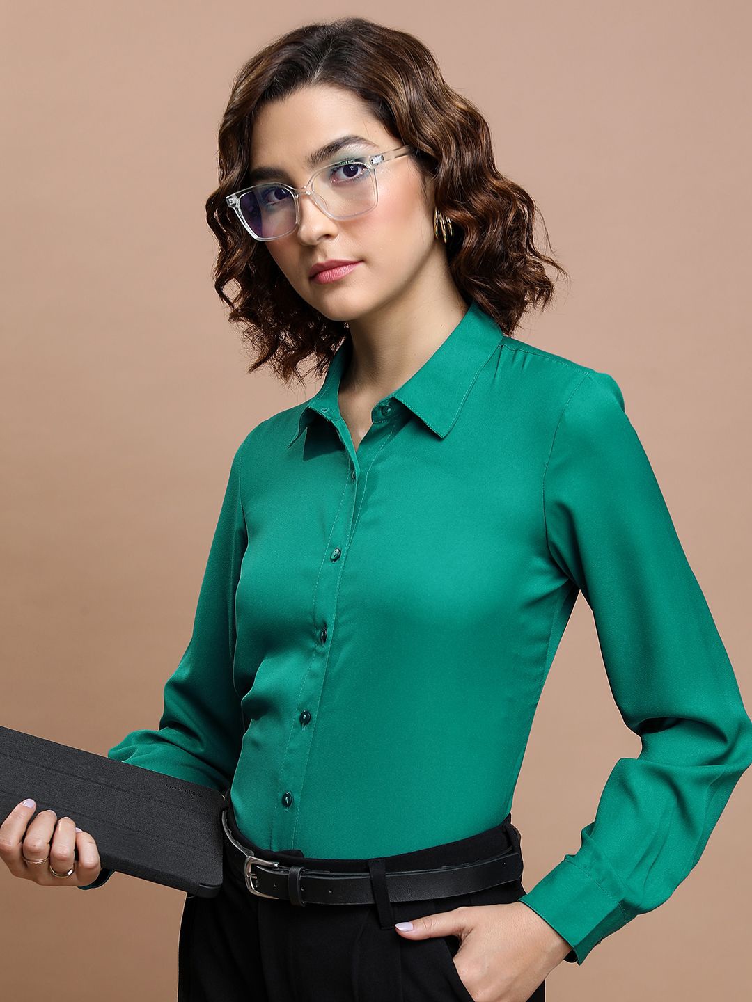 

Tokyo Talkies Women Opaque Casual Shirt, Green