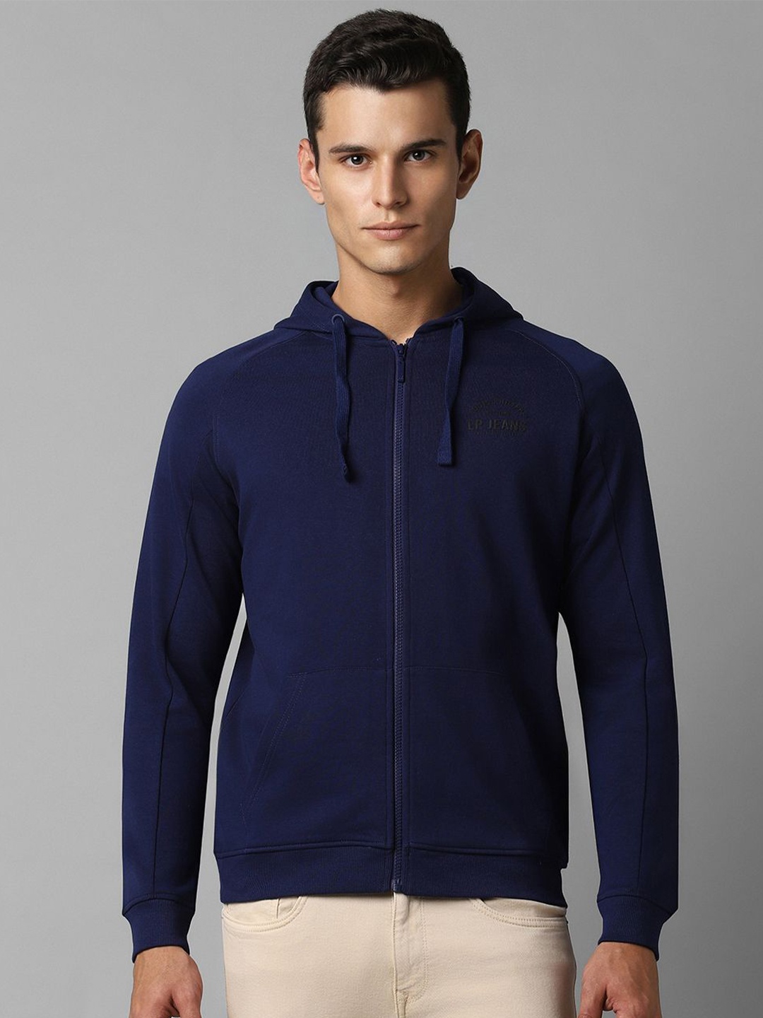 

Louis Philippe Jeans Men Hooded Sweatshirt, Navy blue