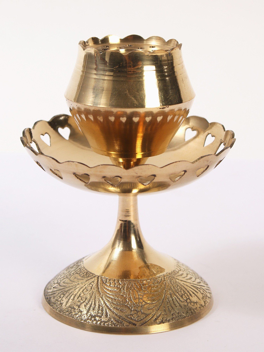 

Exotic India 6" Brass Akhand Jyoti Diya, Gold