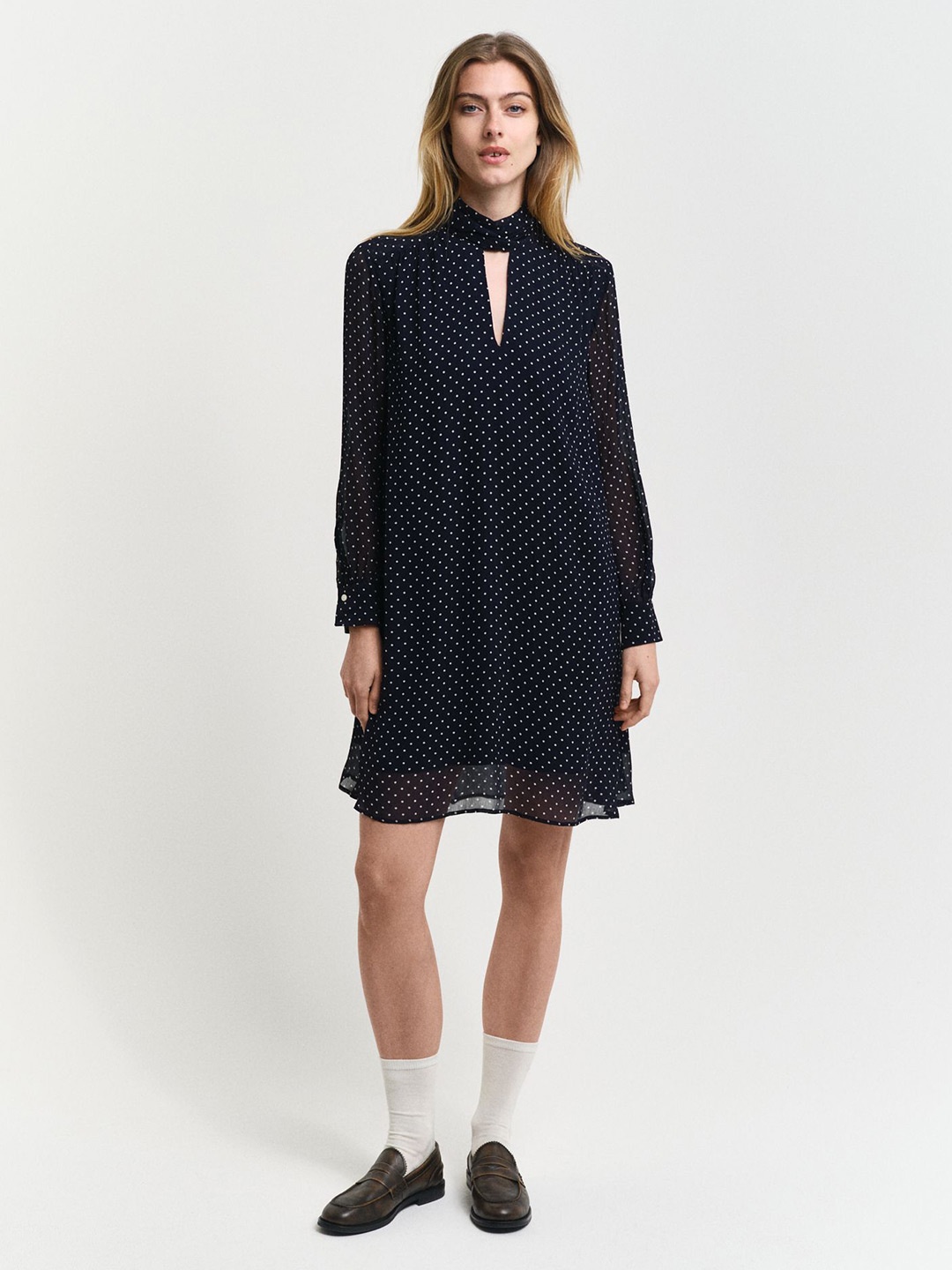 

GANT Polka Dot Print A-Line Dress, Blue