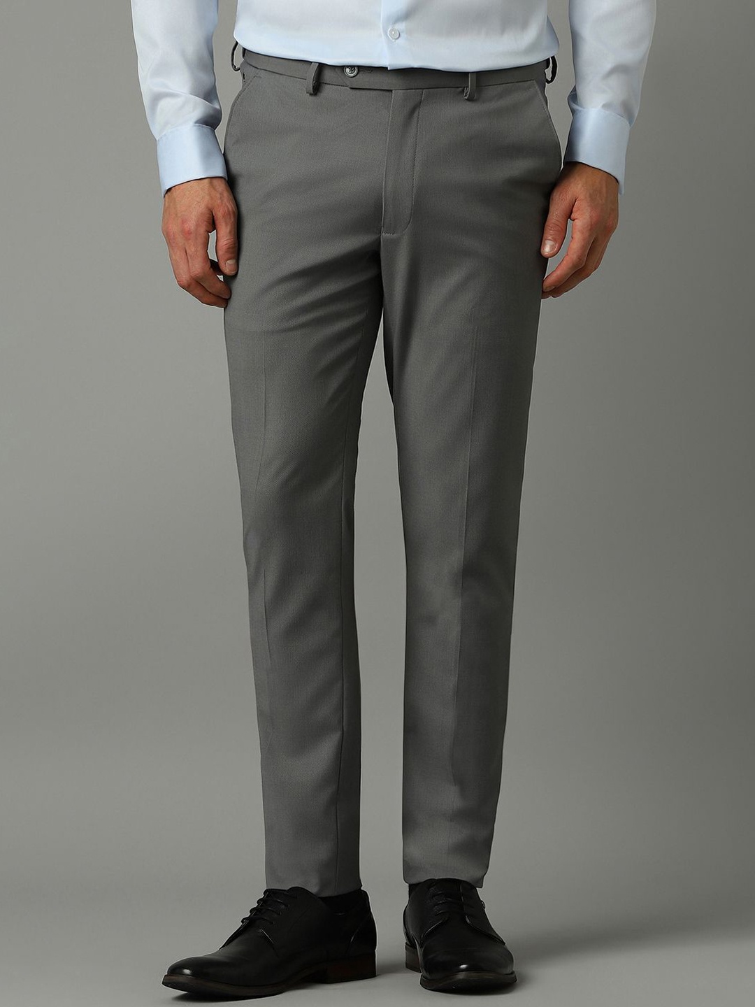 

Louis Philippe Men Solid Slim Fit Formal Trousers, Grey