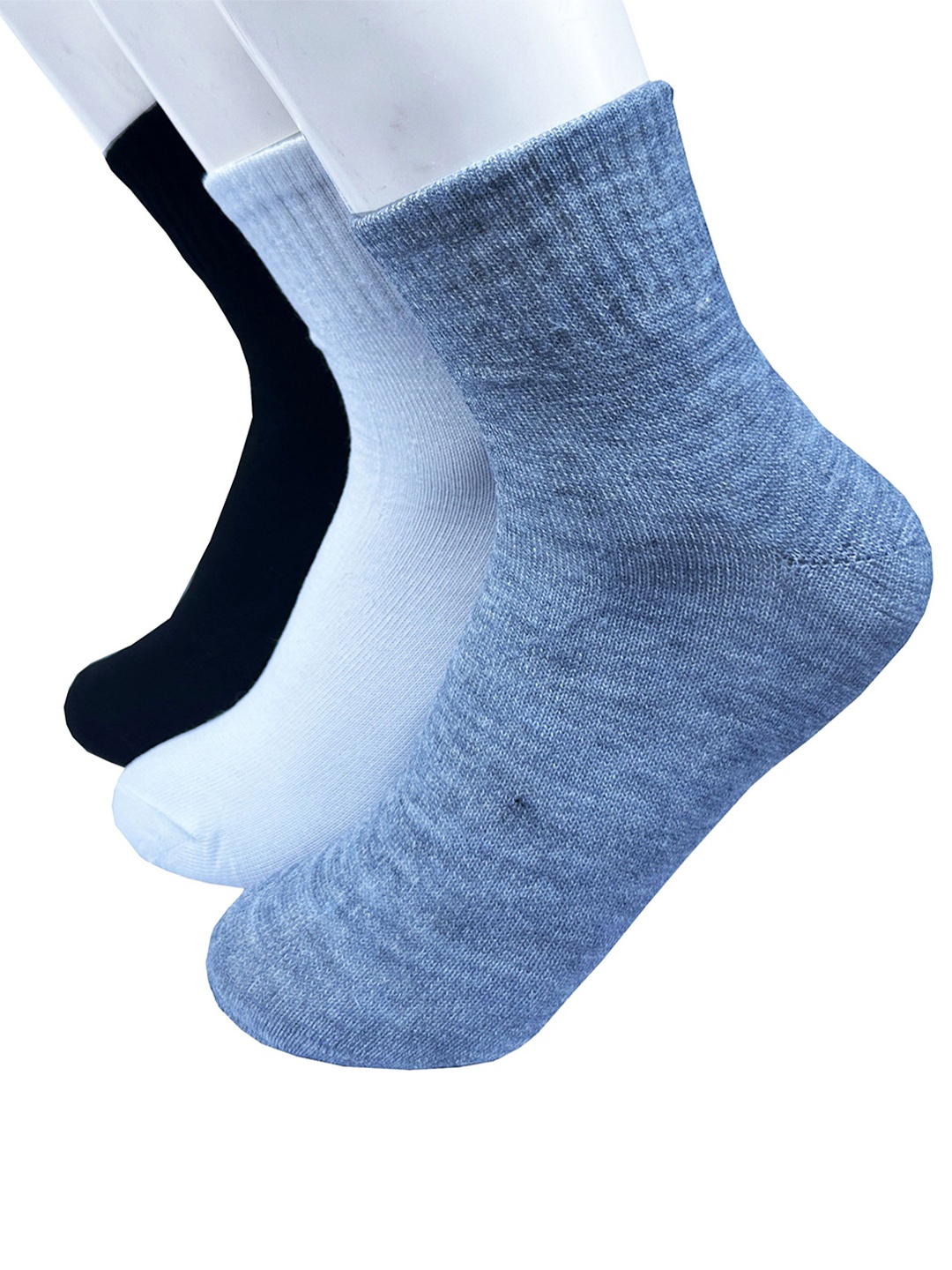 

Alexvyan Men Pack Of 3 Calf-Length Socks, Blue