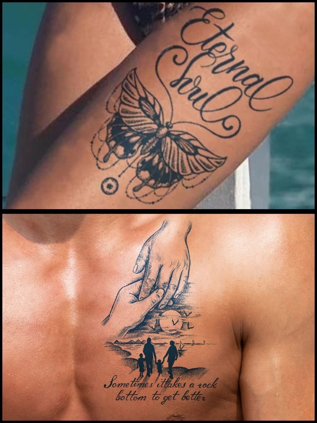 

LICK Matte Finish Realistic Semi Temporary Body Tattoo Combo, Blue