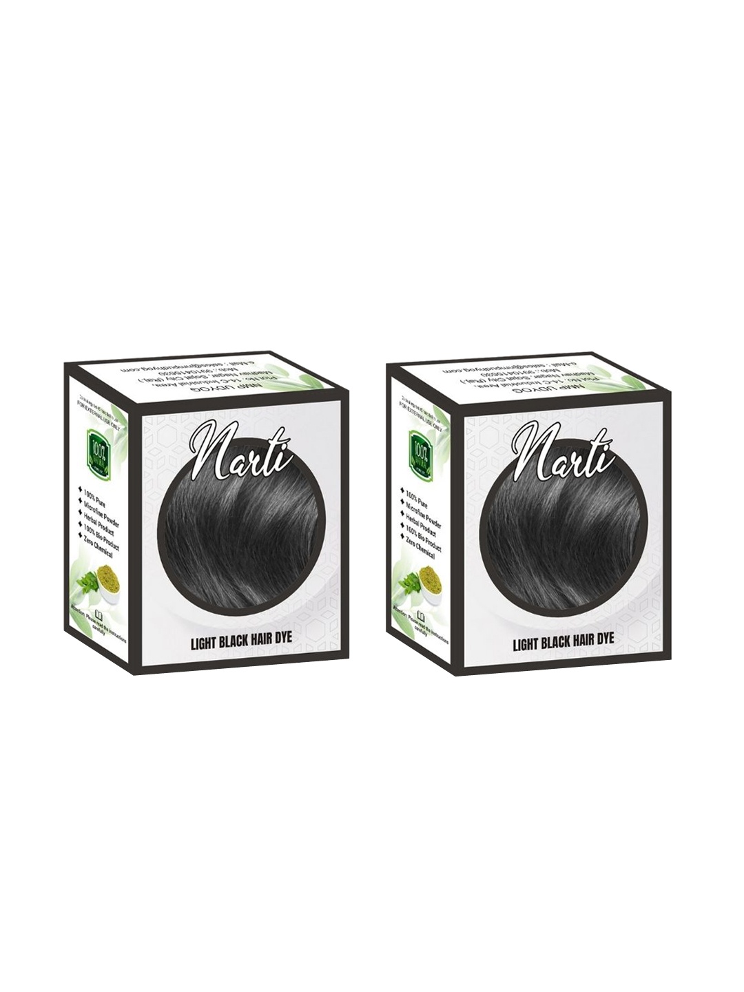 

NARTI Set Of 2 Nourishing Henna Hair Color- Light Black - 60g Each