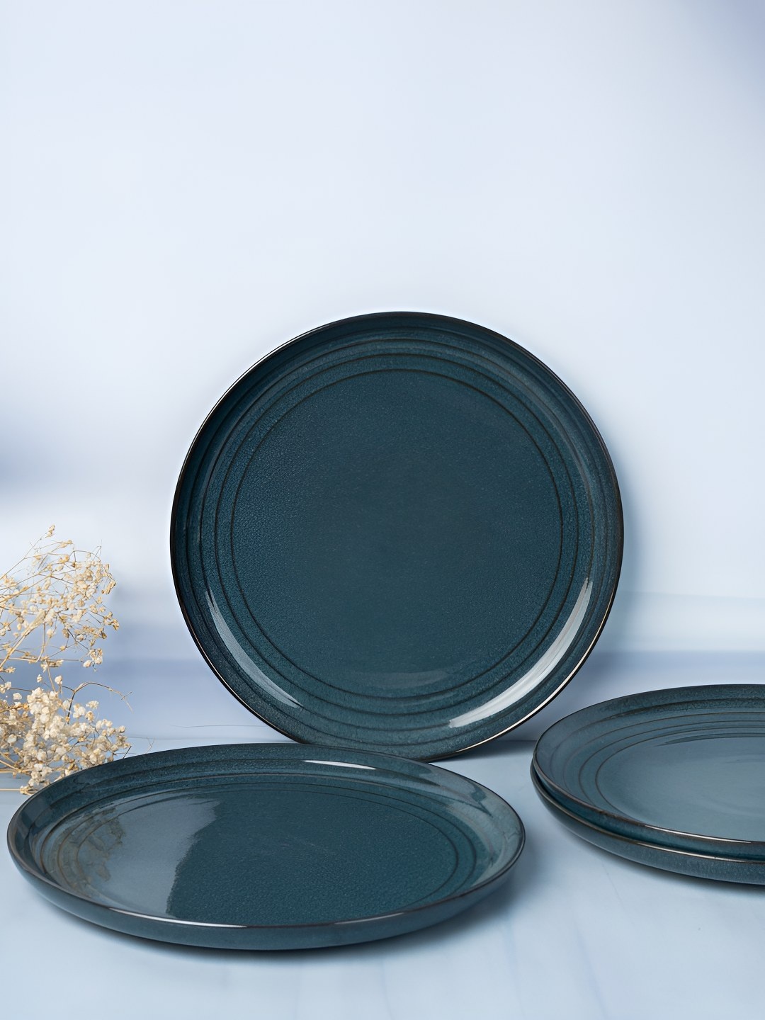 

BODHI HOUSE Set of 4 Navy Blue Solid Porcelain Plates