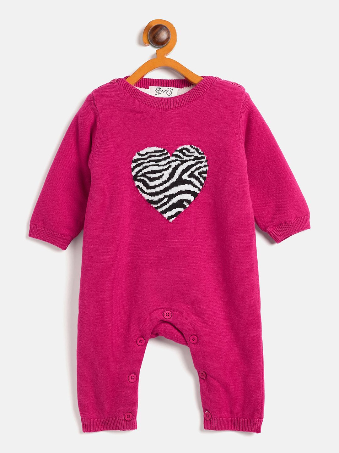 

JWAAQ Infants Printed Winter Romper With Fur Lined, Pink