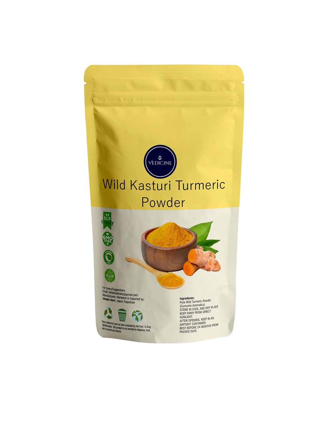 

VEDICINE Wild Kasturi Turmeric Powder Face Pack - 100 g, Yellow