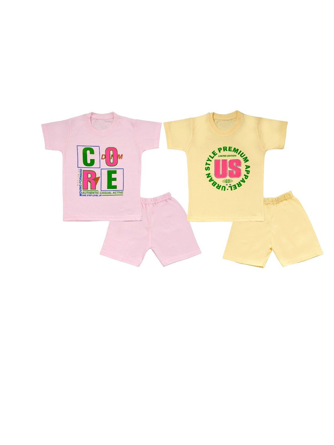 

BAESD Boys Printed T-shirt with Shorts, Pink