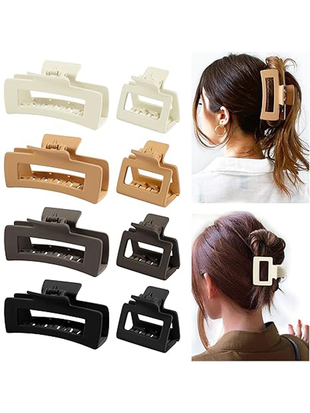 

Xivir Women Set Of 8 Claw Clip, Black