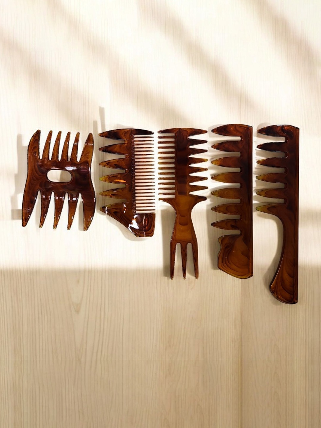 

RANORE Classic Vintage Set Of 5 Hair Comb Set, Brown