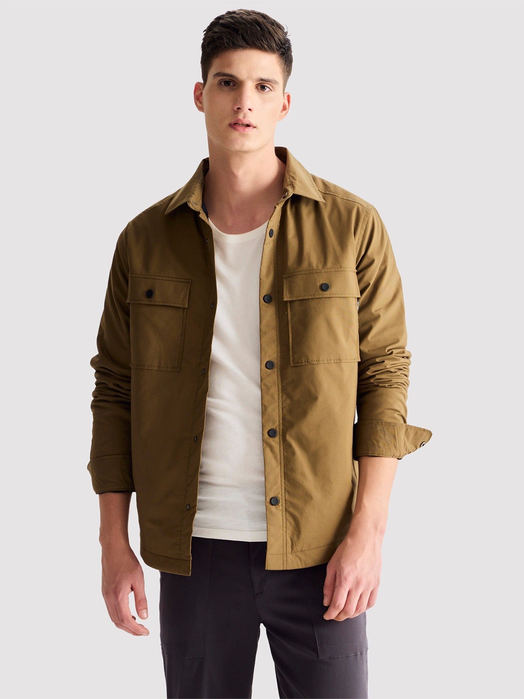 

Red Flame Men Opaque Casual Shirt, Khaki