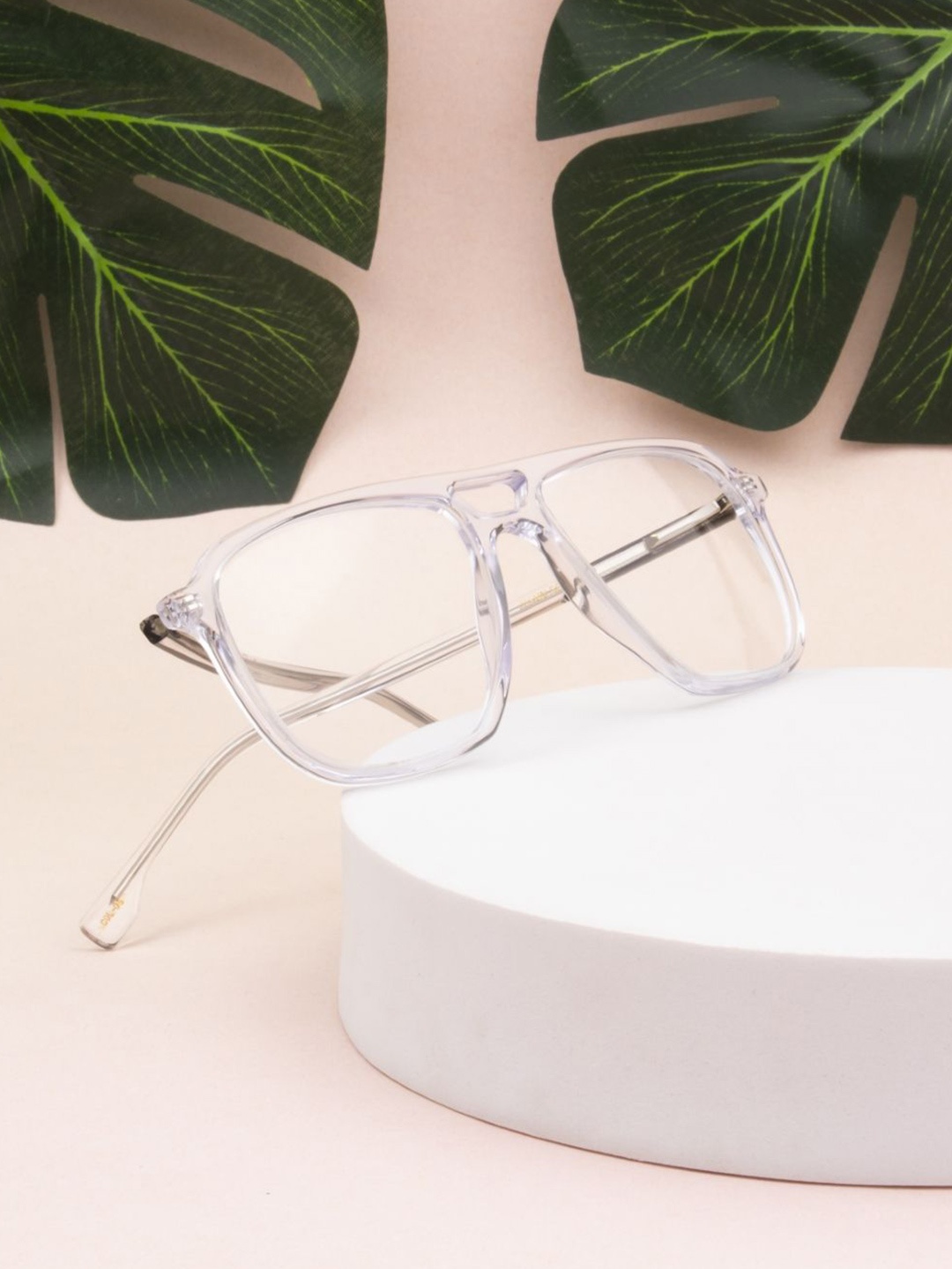 

Ted Smith Unisex 100% Acetate Full Rim Aviator Frames, Transparent