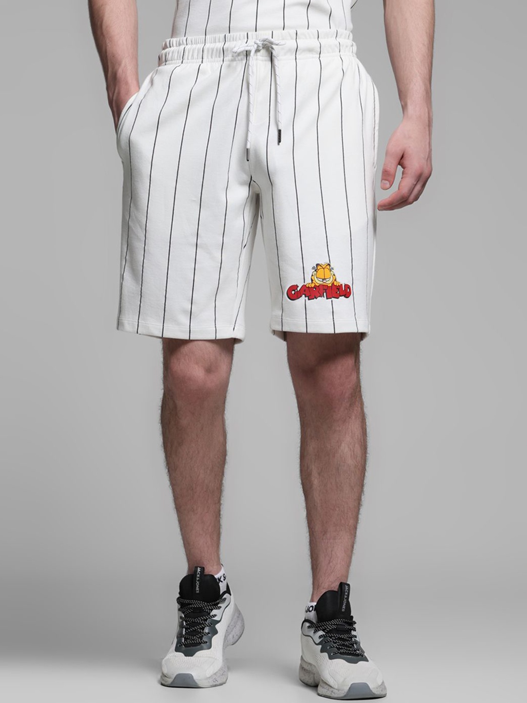 

Jack & Jones Men Striped Technology Shorts, White