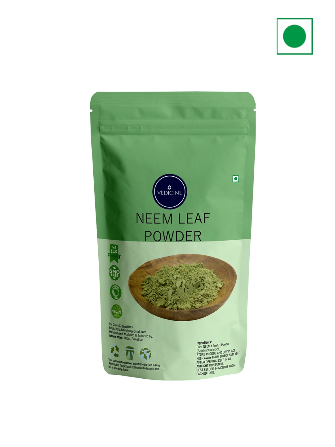 

VEDICINE Nourishing Neem Leaf Powder Face Pack- 100g, Green